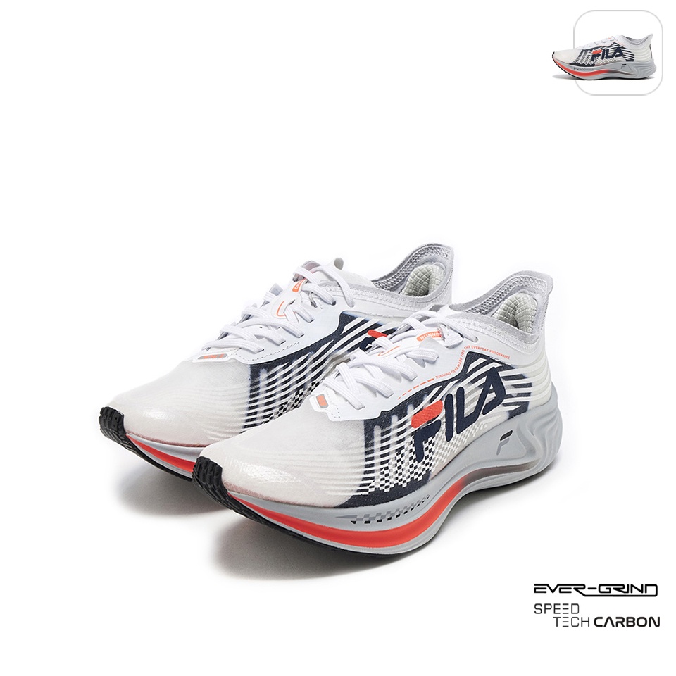 【FILA】女性 RACER CARBON 慢跑鞋-灰 5-J038W-192