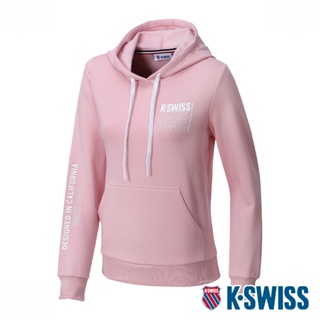 K-SWISS Fleece Hoodie刷毛連帽上衣-女-粉紅