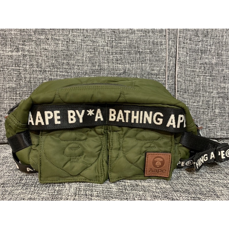 AABE/BAPE綠色肩背腰包，可側揹，保證正品