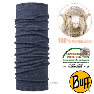 【西班牙 BUFF】新款 Merino 美麗諾羊毛超輕量超彈性恆溫保暖魔術頭巾/圍脖帽子_丹寧藍紋_115399