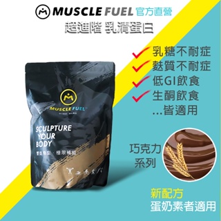 【Muscle Fuel】超進階乳清蛋白 巧克力系列 1kg袋裝｜天然無化學味｜乳糖不耐 低GI 生酮飲食 適用 官方店