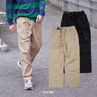 NIKE TECH PACK PANTS 黑色 卡其色 側腰帶 鬆緊 刺繡 環保材質 直筒褲 長褲 男款【DQ4297】