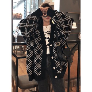 【🎈棉花糖大尺碼】L-4XL 大尺碼毛衣外套加肥加女裝胖mm寬松慵懶遮肚顯瘦針織開衫上衣