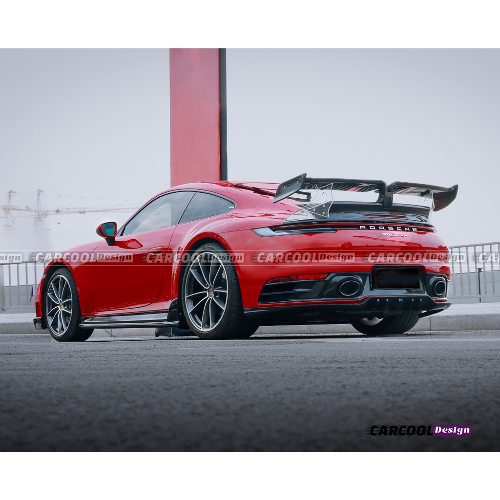 【乾碳】適用Porsche保時捷 911 carrera 升級高品質乾式碳纖維TechArt款大尾翼