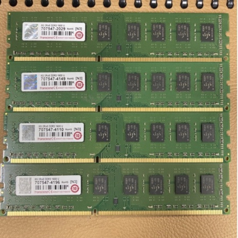 蝦皮最低價，創見8G DDR3 2Rx8 1600u桌機記憶體,一組3條只要1200
