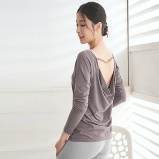 YOGA FLOW Soft(L)Sleeve - 後背優雅垂墜罩衫 - 冬日灰 Dark Grey