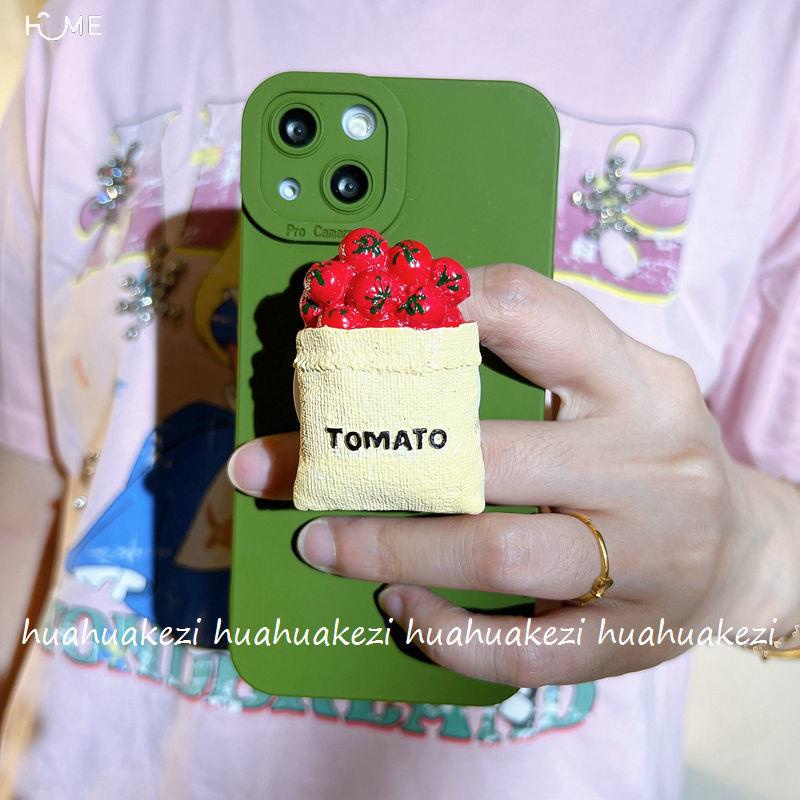 ins小眾一袋番茄支架蘋果13手機殼iPhone12promax/11創意14硅膠xr