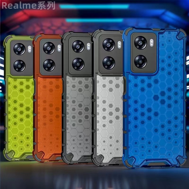 Realme 蜂巢防摔手機殼適用Realme 12 pro+ 12+ 11X 10T 9i 8 7 5G 6 5 X50