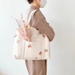 ✨台灣現貨✨韓國INS新款拉鍊刺繡媽咪包、媽媽包、嬰兒手推車掛包