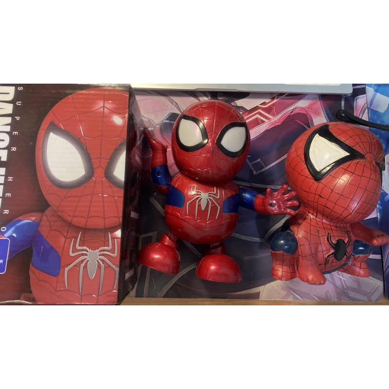 Dance Hero Spiderman 蜘蛛人跳舞發光音效機器人加送存錢筒