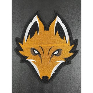 【哈狼族】服飾輔料/刺繡布貼/EMz/狐狸頭 25.5*30.5cm大號刺繡布貼外套裝飾背膠補丁貼DIY修飾