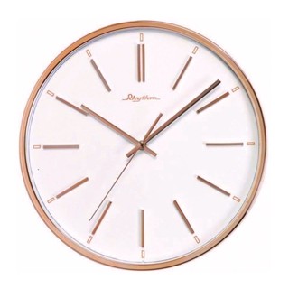 RHYTHM CLOCK 日本麗聲時尚凸面滑動式指標香檳金色靜音掛鐘 型號：CMG437NR13 【神梭鐘錶】