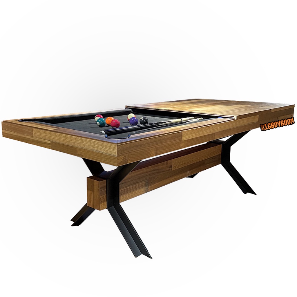 【BIgBoyRoom】工業風造型 多功能撞球桌 餐桌 舊木拼接設計款造型 T286