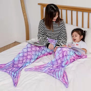 法蘭絨美人魚毯睡毯成人兒童通用美人魚尾毯兒童睡袋