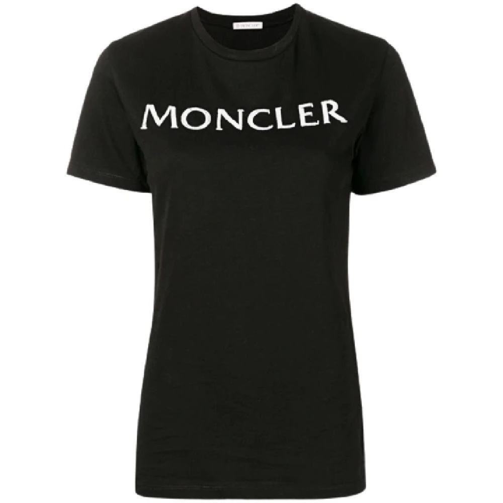 【鋇拉國際】MONCLER 女款 珠飾品牌英文字 短袖T恤 黑色 歐洲代購 台北實體店工作室