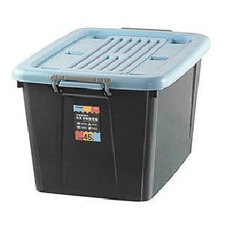 聯府 百富滑輪整理箱45L(藍) 台灣製/收納箱/塑膠箱/玩具箱 BF451