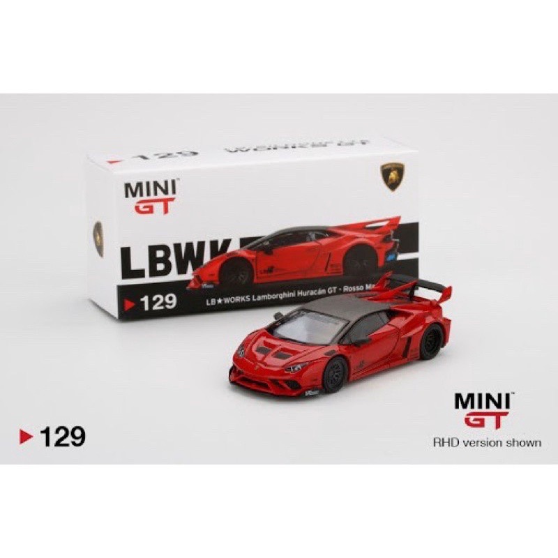 全新 Mini GT 1/64 藍寶堅尼 Lamborghini Huracan GT LB 紅 129 #129