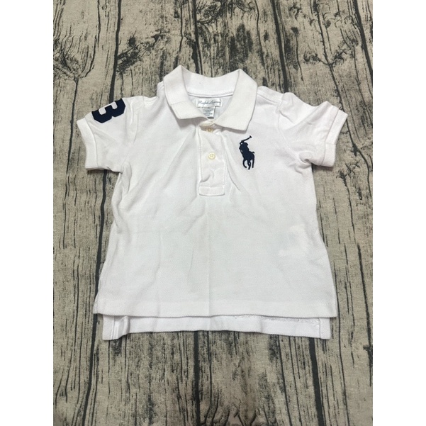 二手正品 Ralph Lauren  9m 大馬 白色 polo衫 嬰幼兒 兒童 上衣 RL