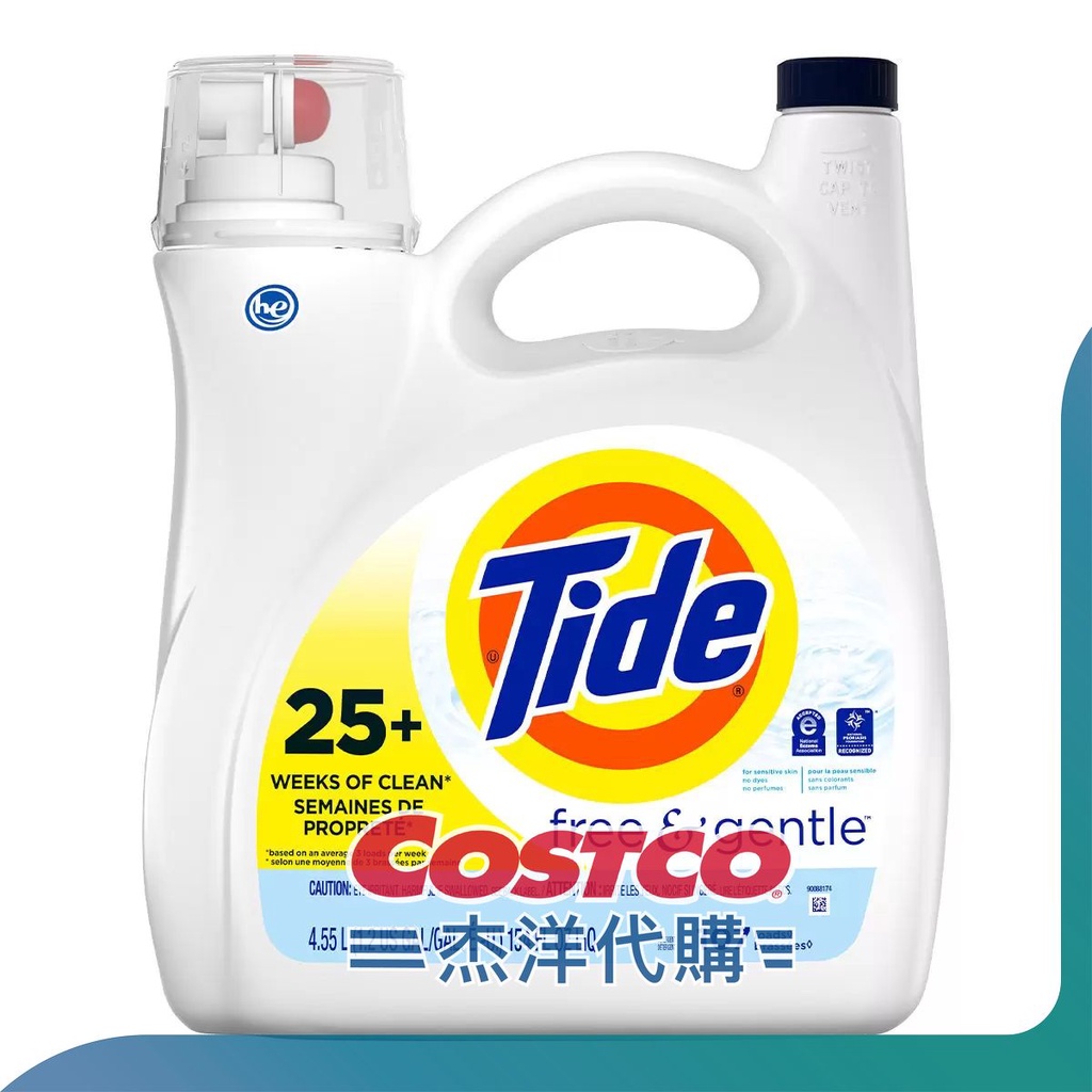 【線上免運 可刷卡】Tide 汰漬 無色香洗衣精 4.55公升 / 107蓋次 #294145 杰洋好市多代購