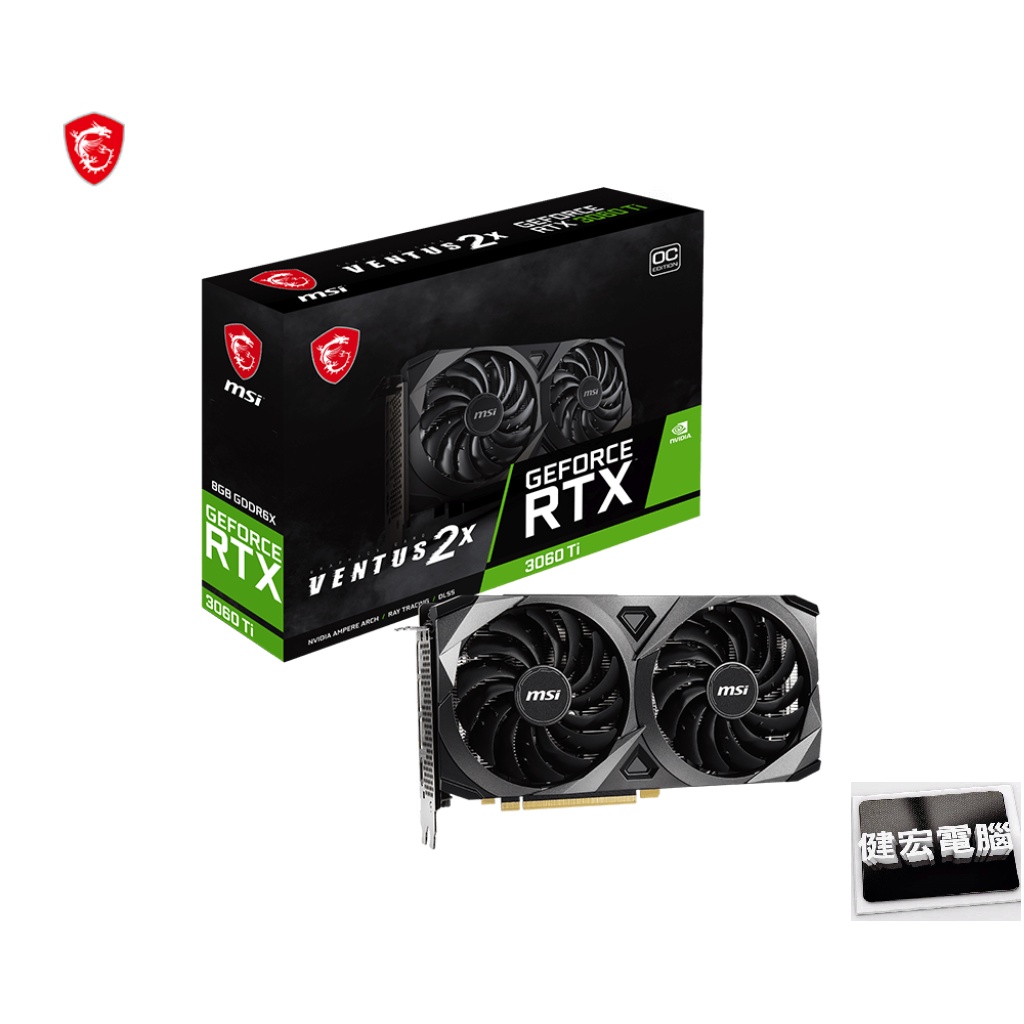 MSI 微星 RTX3060Ti VENTUS 2X 8GD6X OC GDDR6X 顯示卡