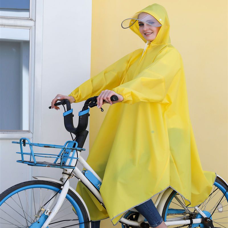 現貨熱賣   透明機車電動車雨衣時尚男女成人雨衣帶袖雙帽簷反光電動車腳踏車代駕透明防水雨披