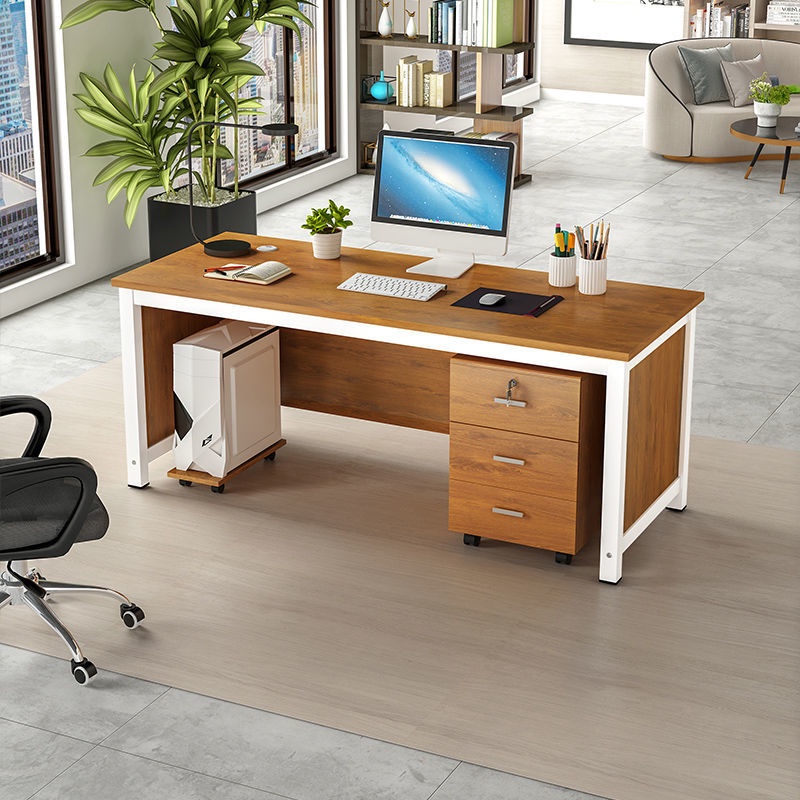 🔥限时热卖🔥現代辦公桌職員電腦桌老板單人辦公室辦公桌經理桌椅組合簡約桌子