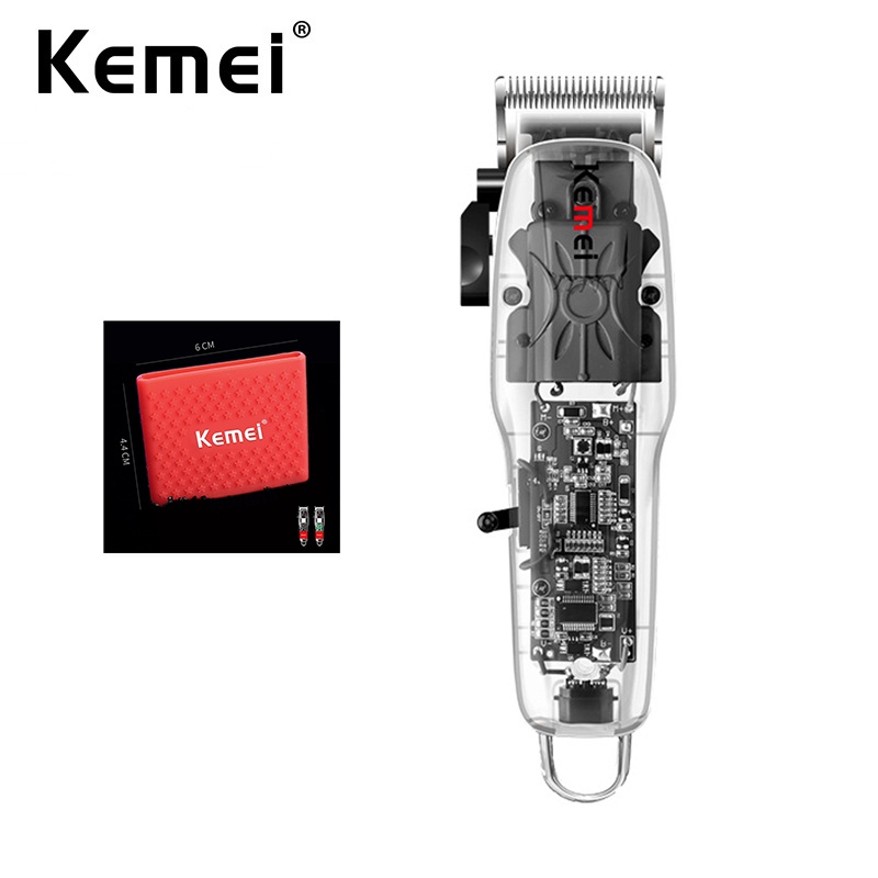 KEMEI 科美透明男士理髮器可充電可調節液晶電動理髮器專業鬍鬚理髮機