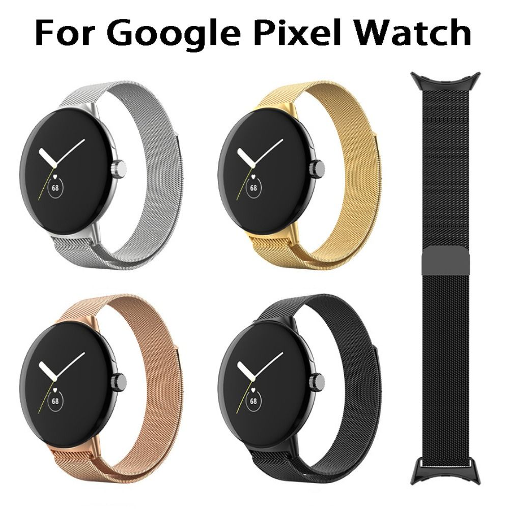 適用於 Google Pixel Watch 2/1代米蘭錶帶不銹鋼金屬錶帶 谷歌Pixel手錶磁吸回環運動錶帶