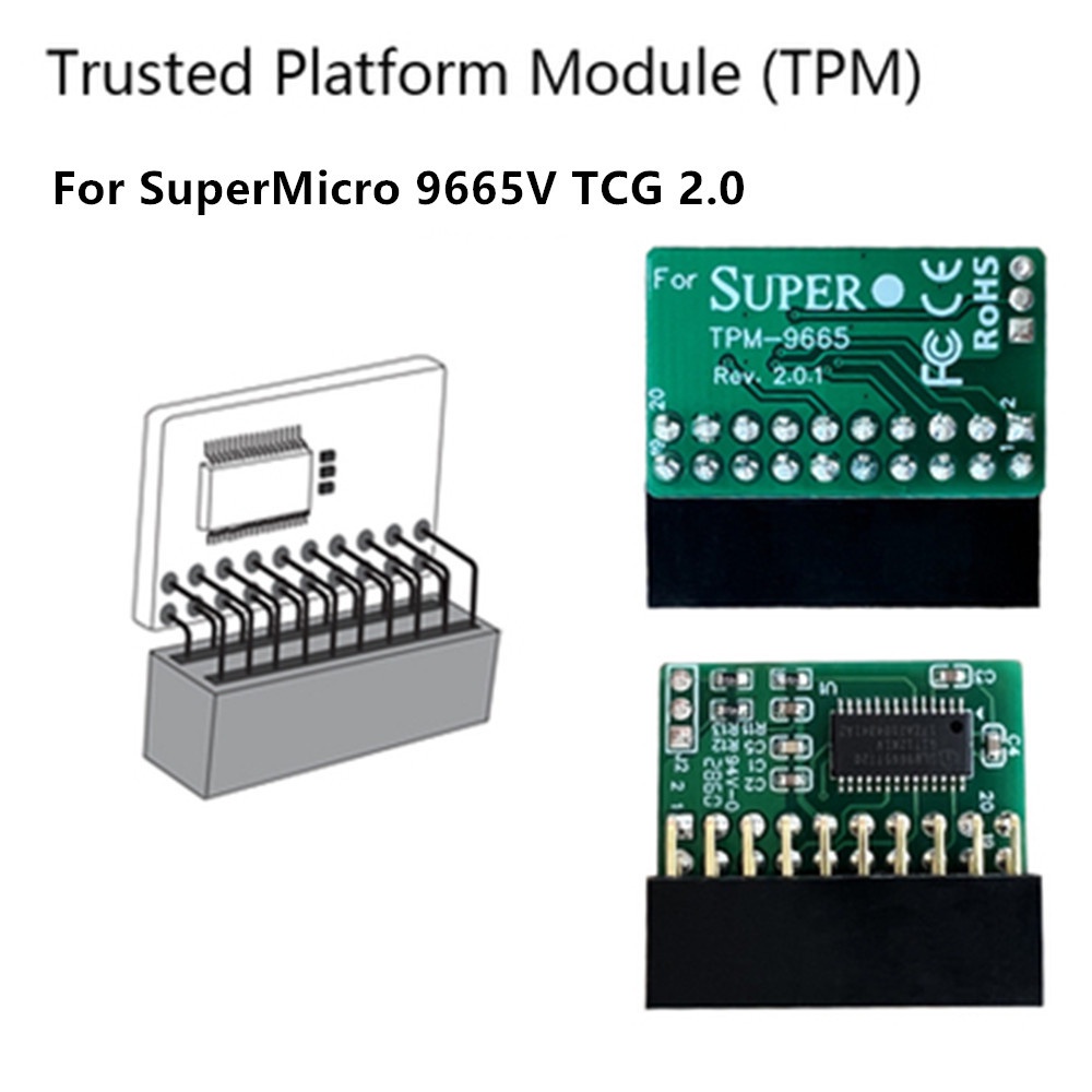 用於 SuperMicro AOM-TPM-9665V TCG 2.0 的 20Pin TPM 2.0 模塊值得信賴的平