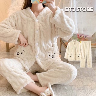 【BT3 store】現貨 珊瑚絨 小熊睡衣 套裝組 保暖睡衣 冬天睡衣 珊瑚絨睡衣 情侶 禮物【HL101】