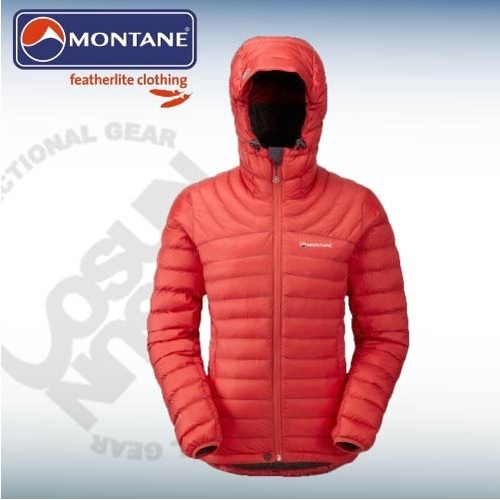 【英國 Montane】FeatherliteDown Jacket超輕細隔間羽絨外套-連帽設計女款_紅_FFEDJ