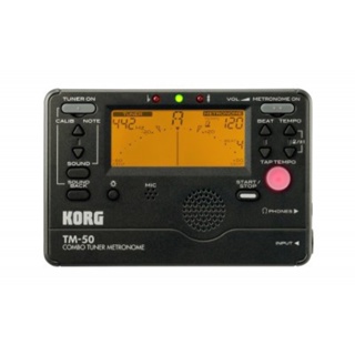 KORG TM-50 全功能冷光調音/節拍器＋拾音夾(黑色)