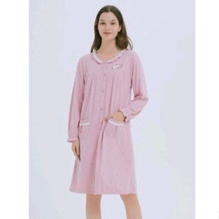 🌷蕾妮塔塔/新上市🌷 全系列精品專賣/ ( 15205 )/( 2色 ) 愛睡豬精梳棉長袖連身睡衣(F~2L)