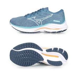 Mizuno Wave Rider 26 女 慢跑鞋 運動 路跑 超寬楦 灰藍 J1GD220628【S.E運動】