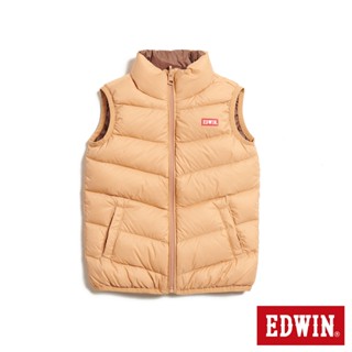 EDWIN 童款 超輕量可收納雙面穿羽絨背心(淡桔色)