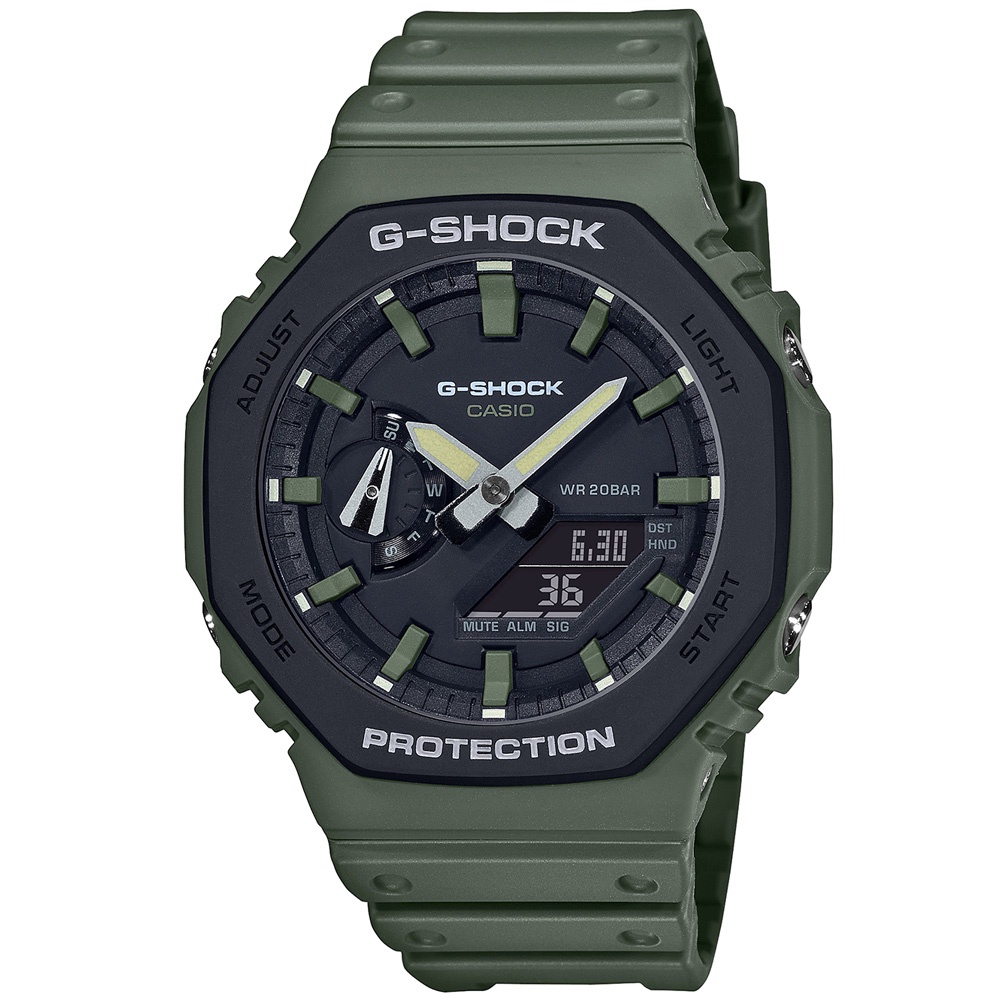 【聊聊甜甜價】CASIO G-SHOCK 農家橡樹 街頭時尚雙顯腕錶 GA-2110SU-3A