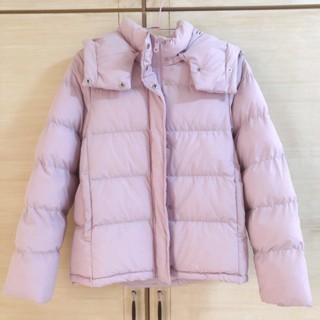 GU HEAT PADDED 中空纖維鋪棉夾層外套 M 粉紅色 防潑水 保暖 連帽 外套