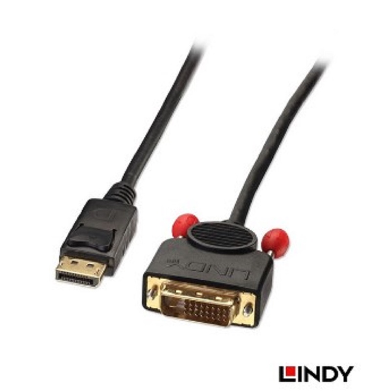 LINDY 林帝 DisplayPort to DVI-D 轉接線 1m (41490) 支援畫面鏡像和擴展的桌面模式