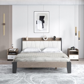 床現代簡約1.2米實木單人床北歐式經濟型床架1.5m輕奢主臥雙人床