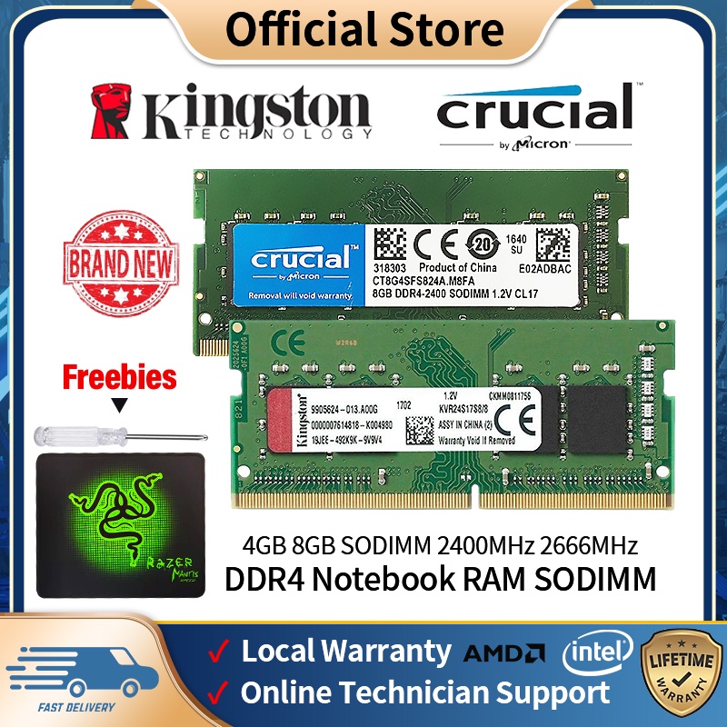 金士頓 DDR4 SODIMM 筆記本電腦內存 4GB/8GB/16GB 2400Mhz/2666Mhz DDR4 筆記