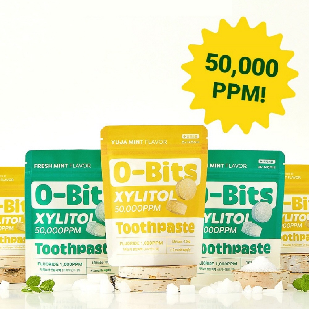 博士 Noah O-BITS Xylitol 天然固體牙膏 180 片 / 兩種口味、香茅薄荷和新鮮薄荷