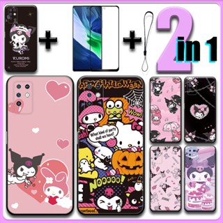 2 合 1 適用於 Infinix Note 10 11i 保護殼,帶鋼化玻璃陶瓷螢幕保護膜 Kuromi