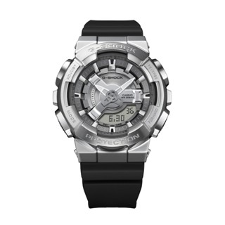 CASIO卡西歐 G-SHOCK 耀眼獨特 百搭銀 金屬時尚 人氣雙顯 GM-S110-1A 42mm
