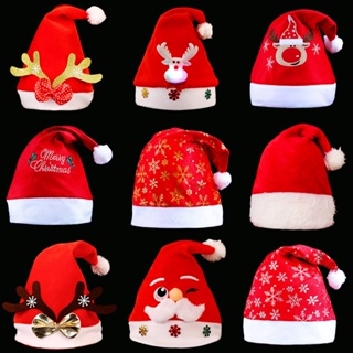 圣誕節裝飾品成人圣誕帽卡通禮物發箍頭飾發光兒童圣誕帽子頭箍
