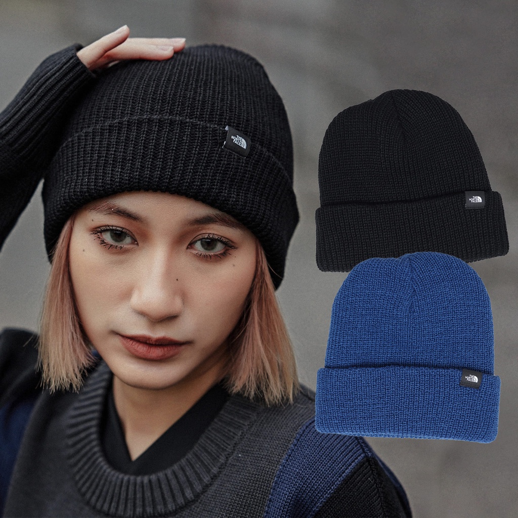 THE NORTH FACE FREEBEENIE 黑 藍 小標 基本 保暖 反摺 針織 毛帽【NF0A3FGTJK3】