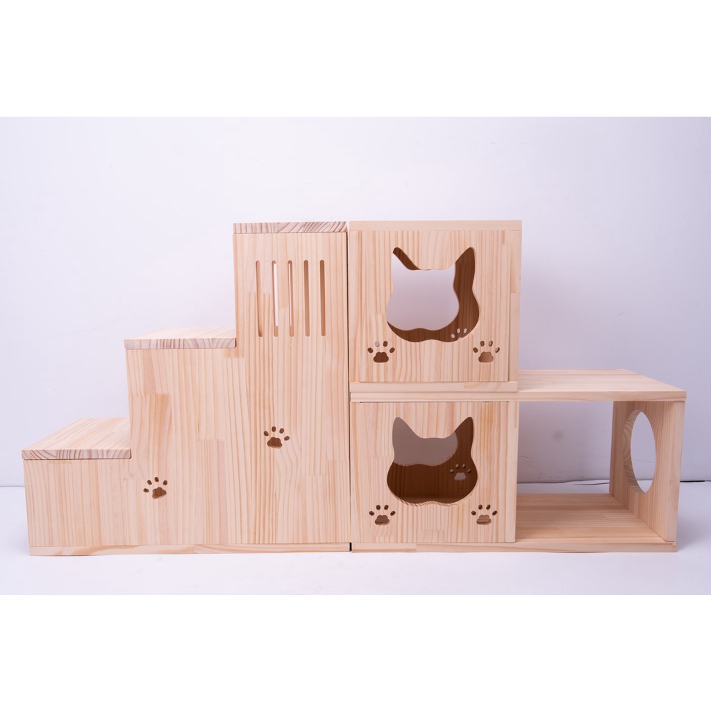 質感實木貓櫃組合及貓梯 - 亦可當作家具 擺設 台灣生產製造