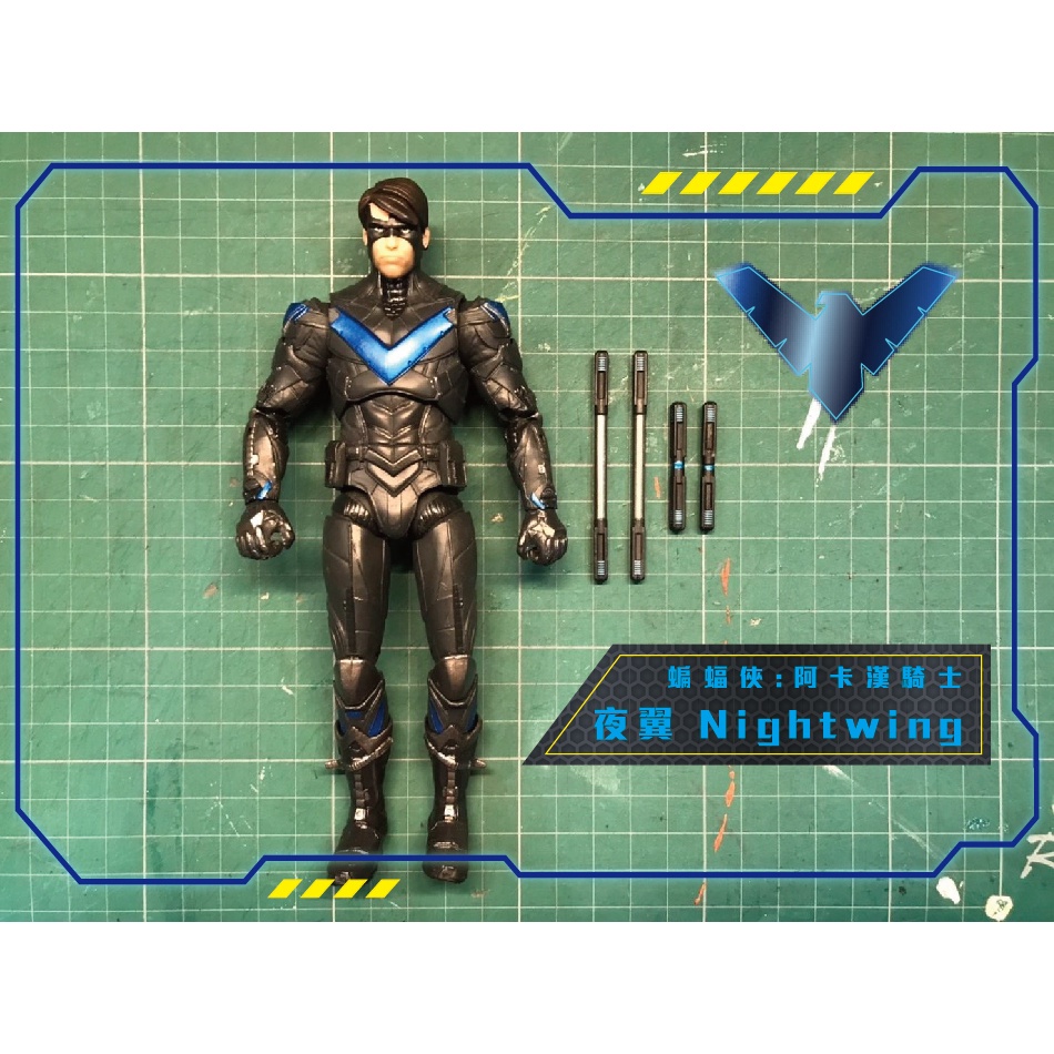 二手模型系列 夜翼 蝙蝠俠:阿卡漢騎士 DC Collectibles 迪克.格雷森 初代羅賓 Nightwing 人偶