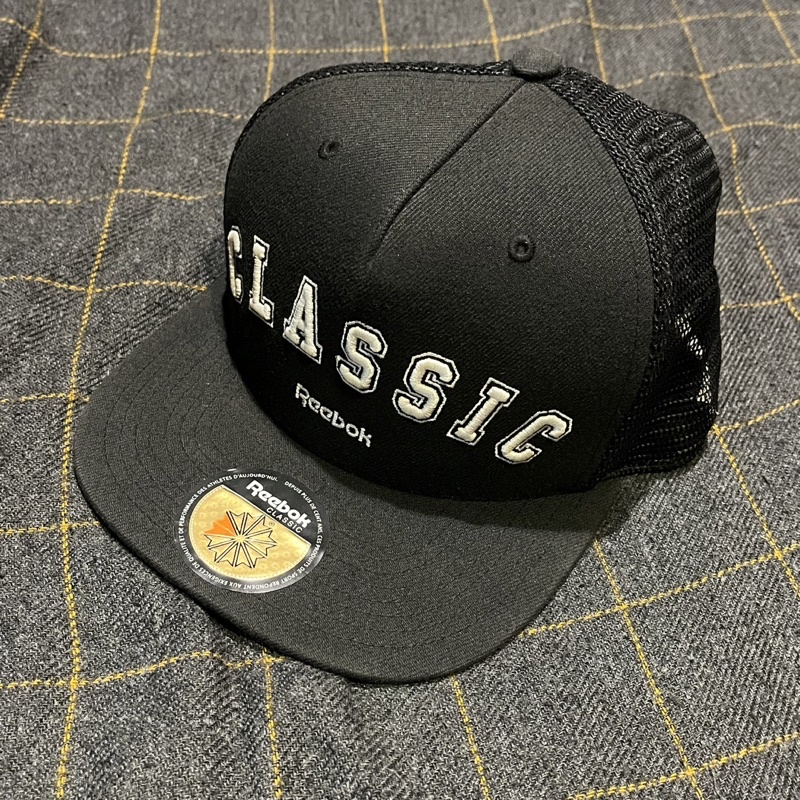 二手Reebok銳步classic經典網帽snapback平沿帽 透氣運動帽