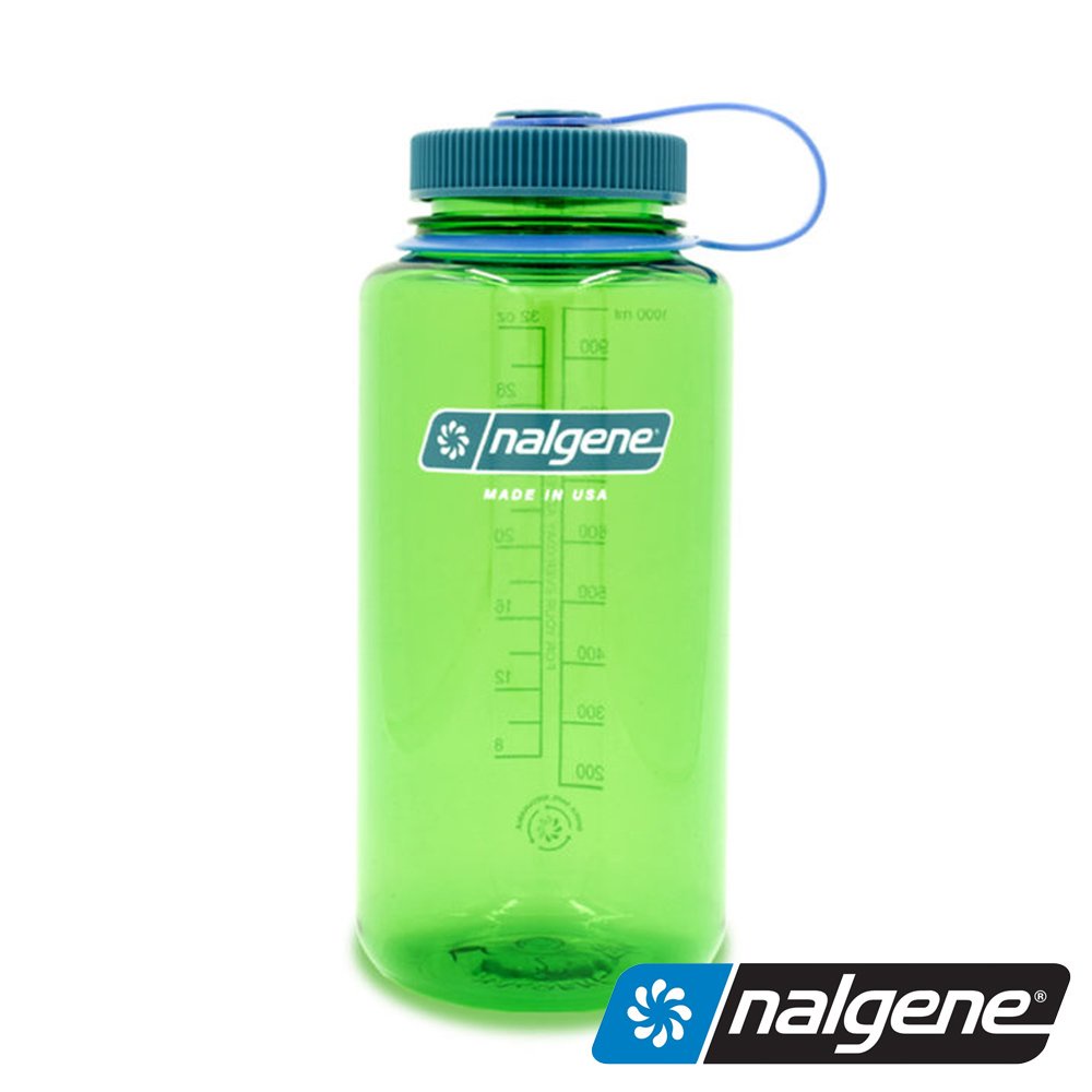 【美國 Nalgene】大寬口水壺1000c.c (Sustain永續系列)『鸚鵡綠』2020-4932