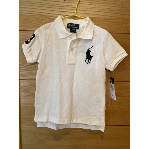 全新POLO Ralph Lauren 白色大馬短袖POLO衫18M